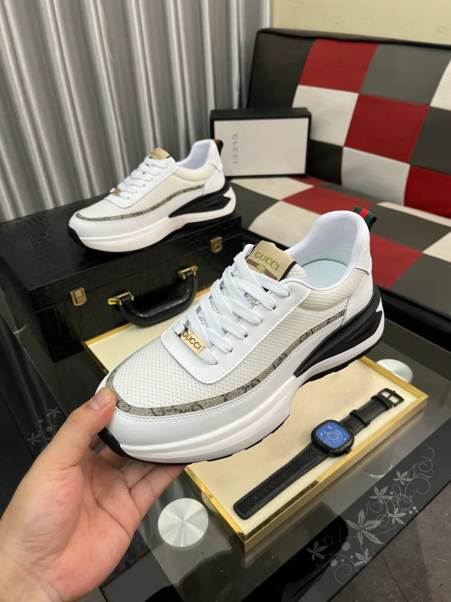 Men's Men's Shoes 💰458 ⌚️⌚️[GUCCI] Gucci men's casual shoes are absolutely popular 🔥The ultimate matching item for trendy men! The charm of super texture is irresistible, the main recommendation, the flower leather color is bright! The upper is made of high-quality brand printed fabric with cowhide, breathable leather lining and wear-resistant rubber sole, noble and elegant! Extremely comfortable🎁🎁You can be as handsome as you want💪 38-443️⃣colors available